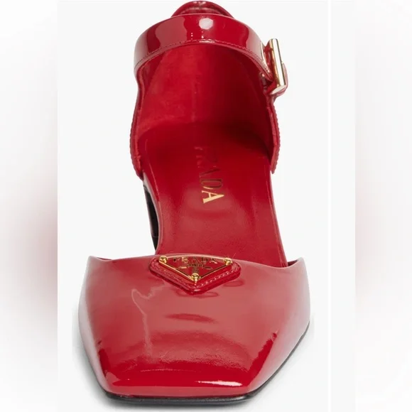 Prada red patent square toe pump - Picture 2 of 5